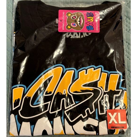 **NWT** BAWS MEN'S BLACK/BLUE/YELLOW CREW NECK SHORT SLEEVE T-SHIRT SIZE XL - Picture 3 of 7